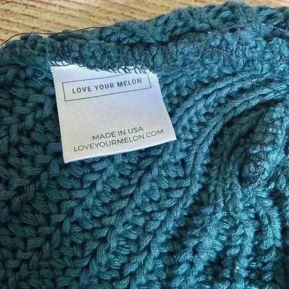 Love Your Melon Blue Knit Beanie Hat MADE IN USA - Picture 4 of 5